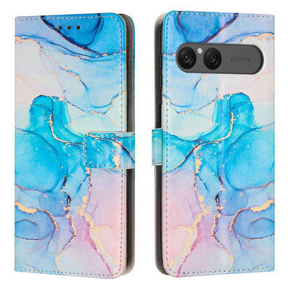Painted Marble Pattern Leather Phone Case, For Sony Xperia 1 VIII, For Sony Xperia 10 VII