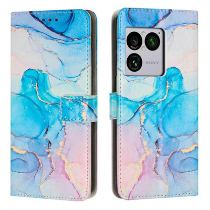 Painted Marble Pattern Leather Phone Case, For Sony Xperia 1 VIII, For Sony Xperia 10 VII