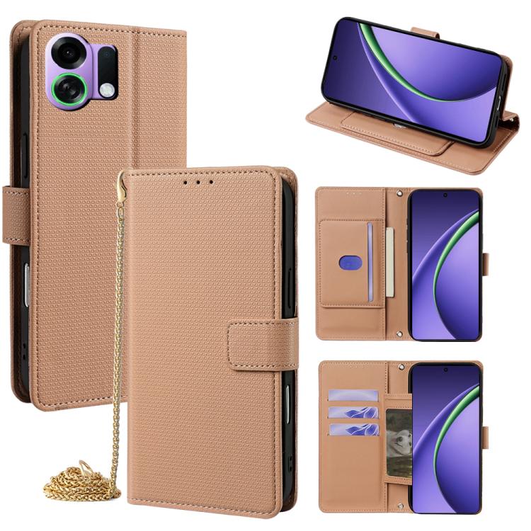 Crossbody Chain Triangle Leather Phone Case, For OPPO A6s 4G, For OPPO Reno15 5G Global, For OPPO K13 Turbo Pro 5G, For OPPO Reno14 F 5G