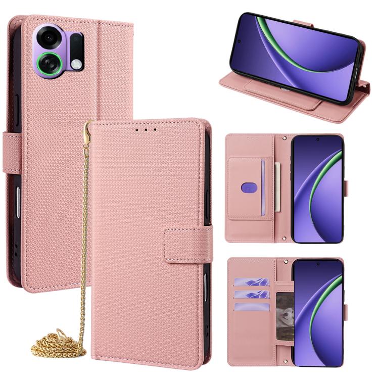 Crossbody Chain Triangle Leather Phone Case, For OPPO A6s 4G, For OPPO Reno15 5G Global, For OPPO K13 Turbo Pro 5G, For OPPO Reno14 F 5G