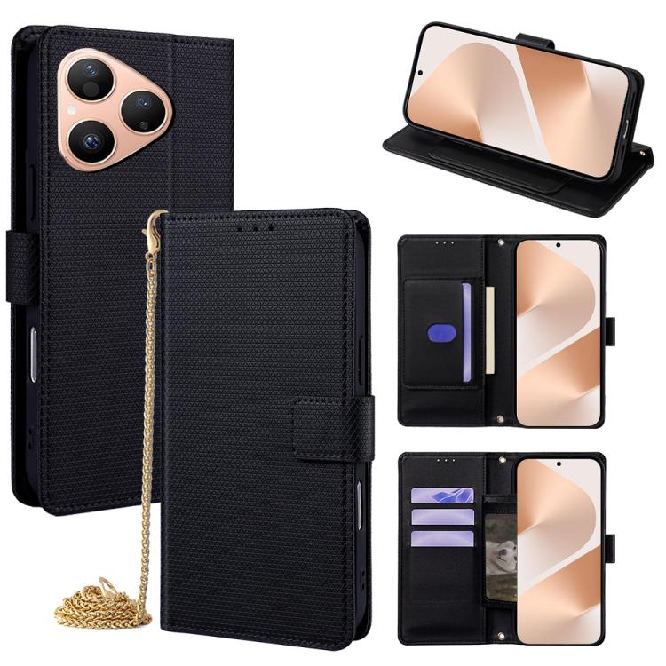 Crossbody Chain Triangle Leather Phone Case, For Huawei nova 15 Ultra, For Huawei nova 15 Pro, For Huawei nova 15, For Huawei Maimang 40 5G, For Huawei Pura 80 5G