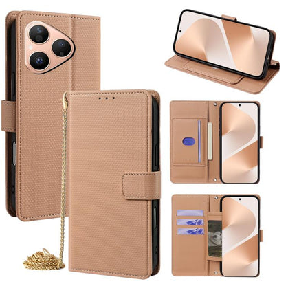 Crossbody Chain Triangle Leather Phone Case, For Huawei nova 15 Ultra, For Huawei nova 15 Pro, For Huawei nova 15, For Huawei Maimang 40 5G, For Huawei Pura 80 5G
