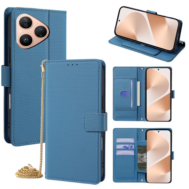 Crossbody Chain Triangle Leather Phone Case, For Huawei nova 15 Ultra, For Huawei nova 15 Pro, For Huawei nova 15, For Huawei Maimang 40 5G, For Huawei Pura 80 5G