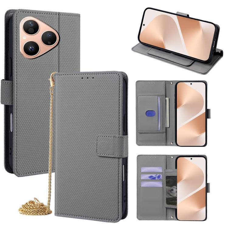 Crossbody Chain Triangle Leather Phone Case, For Huawei nova 15 Ultra, For Huawei nova 15 Pro, For Huawei nova 15, For Huawei Maimang 40 5G, For Huawei Pura 80 5G