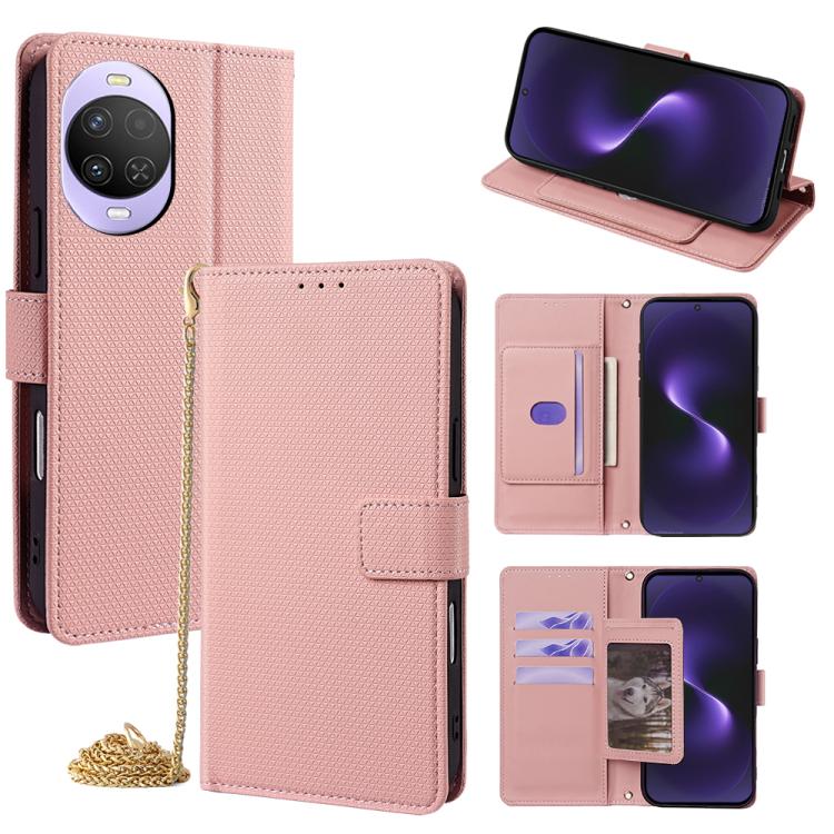 Crossbody Chain Triangle Leather Phone Case, For Huawei nova 15 Ultra, For Huawei nova 15 Pro, For Huawei nova 15, For Huawei Maimang 40 5G, For Huawei Pura 80 5G