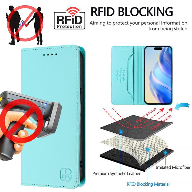 RC01 Dual-Folded Magnetic Suction RFID Leather Phone Case, For vivo V60 Lite 4G / 5G