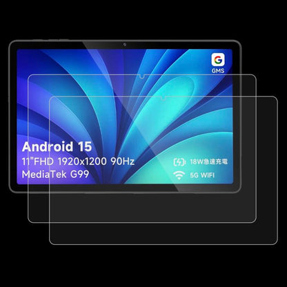 Clear tempered glass tablet screen protectors, 2-pack, anti-scratch and bubble-free