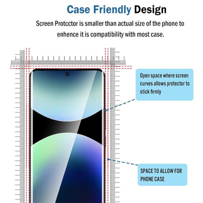 Kalebol Curved High-Aluminum Screen-Printed Full-Coverage Anti-Fingerprint Black-Bordered HD Tempered Glass Film, For Redmi Note 15 Pro+ 5G Global 163.3mm, For Redmi Note 15 5G Global 164mm, For Xiaomi Civi 5 Pro, For Xiaomi 15S Pro, For Xiaomi Poco X7...