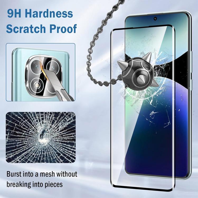 Kalebol Curved High-Aluminum Screen-Printed Full-Coverage Anti-Fingerprint Black-Bordered HD Tempered Glass Film, For Redmi Note 15 Pro+ 5G Global 163.3mm, For Redmi Note 15 5G Global 164mm, For Xiaomi Civi 5 Pro, For Xiaomi 15S Pro, For Xiaomi Poco X7...
