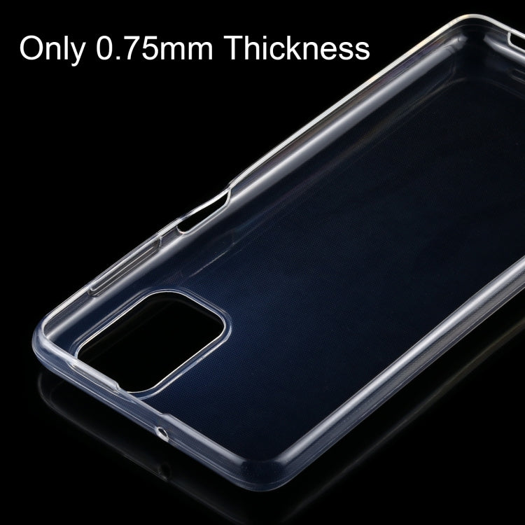 Clear TPU phone case edge detail, slim protective bumper around corners