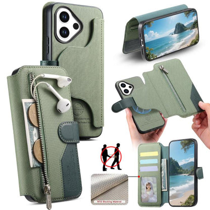 Twill Fabric MagSafe RFID Anti-theft Zipper Wallet Leather Phone Case, For vivo V70 5G / V70 Lite / S50, For vivo V60 Lite, For vivo V60 5G, For vivo S30 Pro mini, For vivo S30