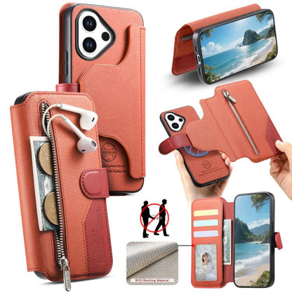 Twill Fabric MagSafe RFID Anti-theft Zipper Wallet Leather Phone Case, For vivo V70 5G / V70 Lite / S50, For vivo V60 Lite, For vivo V60 5G, For vivo S30 Pro mini, For vivo S30