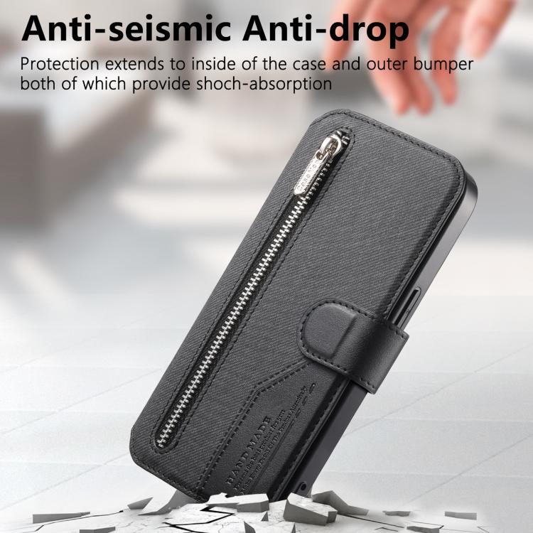 Twill Fabric MagSafe RFID Anti-theft Zipper Wallet Leather Phone Case, For vivo V70 5G / V70 Lite / S50, For vivo V60 Lite, For vivo V60 5G, For vivo S30 Pro mini, For vivo S30