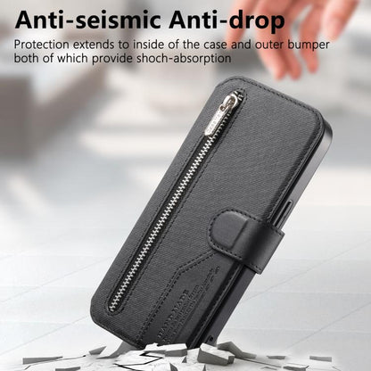 Twill Fabric MagSafe RFID Anti-theft Zipper Wallet Leather Phone Case, For vivo V70 5G / V70 Lite / S50, For vivo V60 Lite, For vivo V60 5G, For vivo S30 Pro mini, For vivo S30
