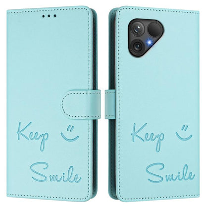 Smile Embossing RFID Leather Phone Case, For Fairphone 5