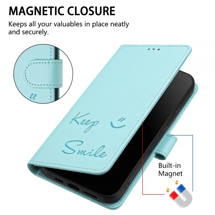 Smile Embossing RFID Leather Phone Case, For Fairphone 5
