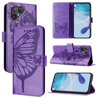 Embossed Butterfly Leather Phone Case, For Fairphone 5