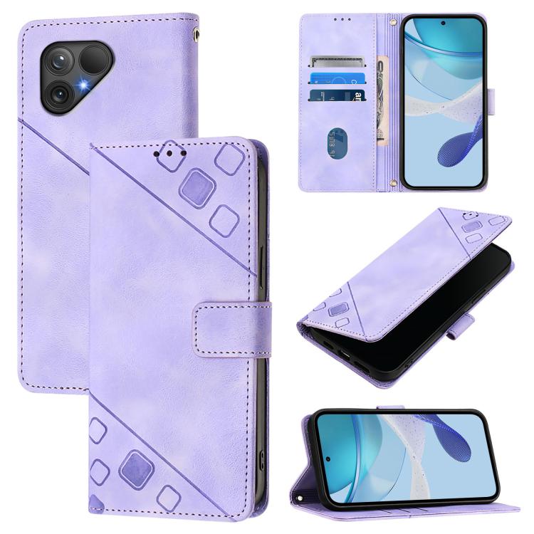 Skin-feel Embossed Leather Phone Case, For Fairphone 5