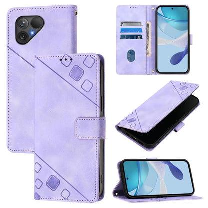 Skin-feel Embossed Leather Phone Case, For Fairphone 5