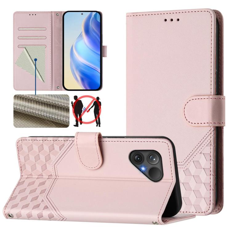 Honeycomb Embossing RFID Leather Phone Case, For Fairphone 5