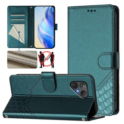 Honeycomb Embossing RFID Leather Phone Case, For Fairphone 5