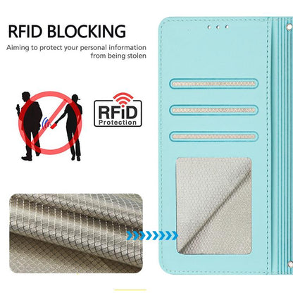 Cat Rat Embossed Pattern RFID Leather Phone Case with Lanyard, For Fairphone 5
