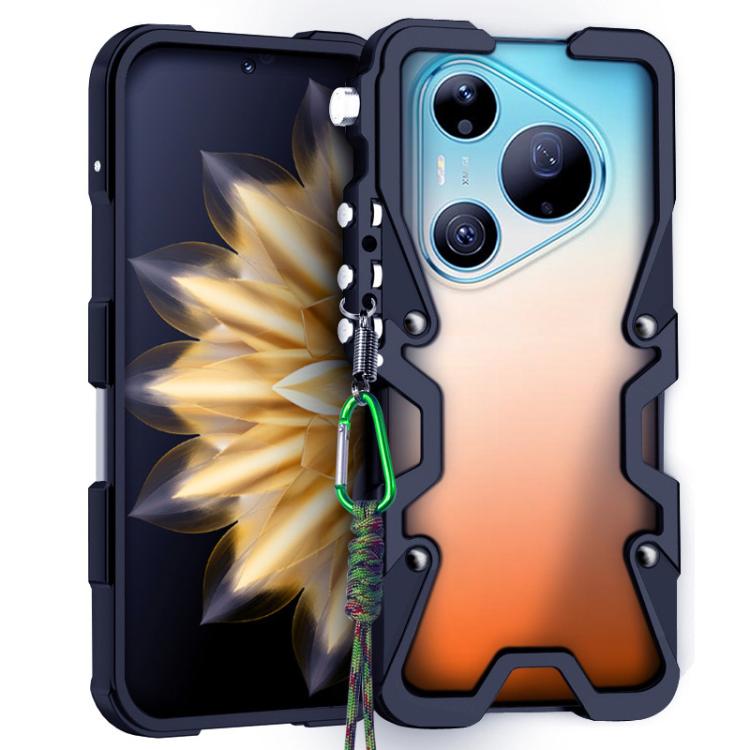 Trigger Design Hollow Metal Frame Phone Case with Lanyard, For Huawei nova 16 Ultra, For Huawei nova 16 Pro, For Huawei nova 16z, For Huawei nova 16, For Huawei Pura 90 Pro Max, For Huawei Pura 90 Pro, For Huawei Pura 90, For Huawei nova 15 Ultra      ...