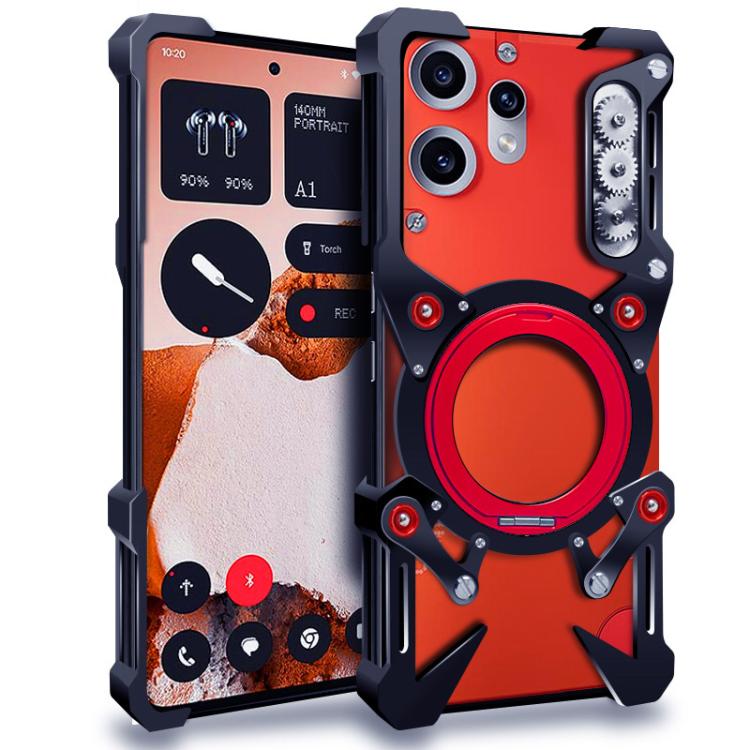 Rotating Bracket Hollow Metal Phone Case with Lanyard, For Nothing Phone 4b, For Nothing Phone 4a Pro, For Nothing Phone 4a, For Nothing Phone 3a Lite, For Nothing Phone 3, For Nothing CMF Phone 2 Pro, For Nothing Phone 3a, For Nothing Phone 3a Pro    ...