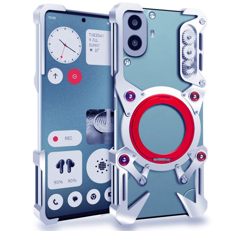 Rotating Bracket Hollow Metal Phone Case with Lanyard, For Nothing Phone 4b, For Nothing Phone 4a Pro, For Nothing Phone 4a, For Nothing Phone 3a Lite, For Nothing Phone 3, For Nothing CMF Phone 2 Pro, For Nothing Phone 3a, For Nothing Phone 3a Pro    ...