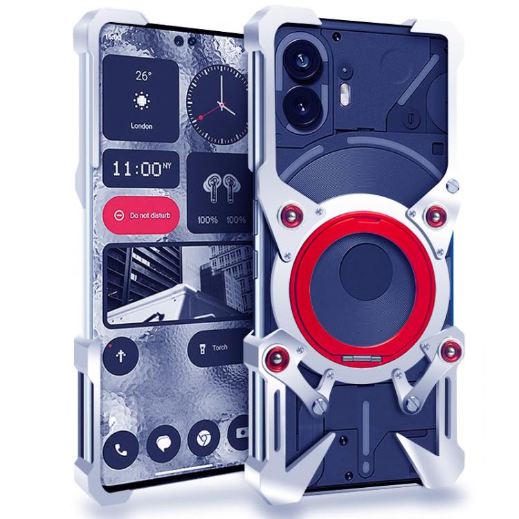 Rotating Bracket Hollow Metal Phone Case with Lanyard, For Nothing Phone 4b, For Nothing Phone 4a Pro, For Nothing Phone 4a, For Nothing Phone 3a Lite, For Nothing Phone 3, For Nothing CMF Phone 2 Pro, For Nothing Phone 3a, For Nothing Phone 3a Pro    ...