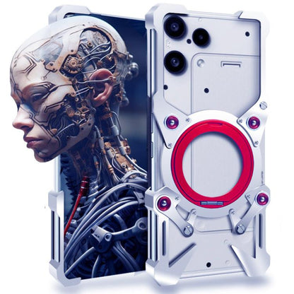Rotating Bracket Hollow Metal Phone Case with Lanyard, For Nothing Phone 4b, For Nothing Phone 4a Pro, For Nothing Phone 4a, For Nothing Phone 3a Lite, For Nothing Phone 3, For Nothing CMF Phone 2 Pro, For Nothing Phone 3a, For Nothing Phone 3a Pro    ...