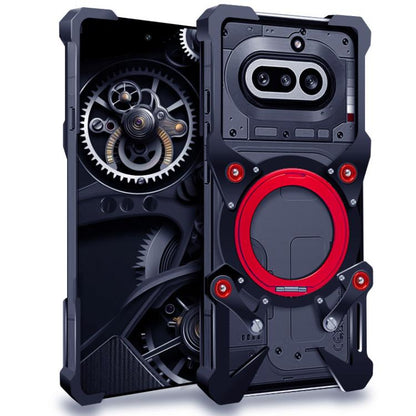 Rotating Bracket Hollow Metal Phone Case with Lanyard, For Nothing Phone 4b, For Nothing Phone 4a Pro, For Nothing Phone 4a, For Nothing Phone 3a Lite, For Nothing Phone 3, For Nothing CMF Phone 2 Pro, For Nothing Phone 3a, For Nothing Phone 3a Pro    ...
