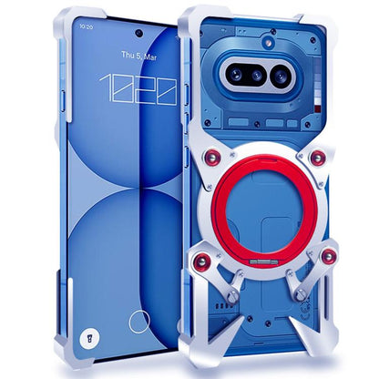 Rotating Bracket Hollow Metal Phone Case with Lanyard, For Nothing Phone 4b, For Nothing Phone 4a Pro, For Nothing Phone 4a, For Nothing Phone 3a Lite, For Nothing Phone 3, For Nothing CMF Phone 2 Pro, For Nothing Phone 3a, For Nothing Phone 3a Pro    ...
