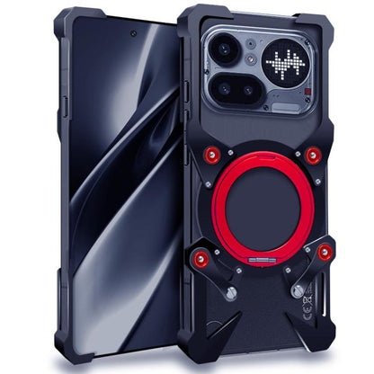 Rotating Bracket Hollow Metal Phone Case with Lanyard, For Nothing Phone 4b, For Nothing Phone 4a Pro, For Nothing Phone 4a, For Nothing Phone 3a Lite, For Nothing Phone 3, For Nothing CMF Phone 2 Pro, For Nothing Phone 3a, For Nothing Phone 3a Pro    ...