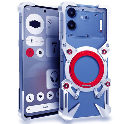Rotating Bracket Hollow Metal Phone Case with Lanyard, For Nothing Phone 4b, For Nothing Phone 4a Pro, For Nothing Phone 4a, For Nothing Phone 3a Lite, For Nothing Phone 3, For Nothing CMF Phone 2 Pro, For Nothing Phone 3a, For Nothing Phone 3a Pro    ...