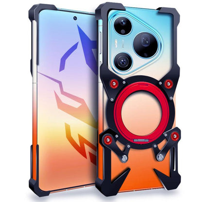 Rotating Bracket Hollow Metal Phone Case with Lanyard, For Huawei nova 16 SE, For Huawei nova 16 Ultra, For Huawei nova 16 Pro, For Huawei nova 16z, For Huawei nova 16, For Huawei Pura 90 Pro Max, For Huawei Pura 90 Pro, For Huawei Pura 90             ...