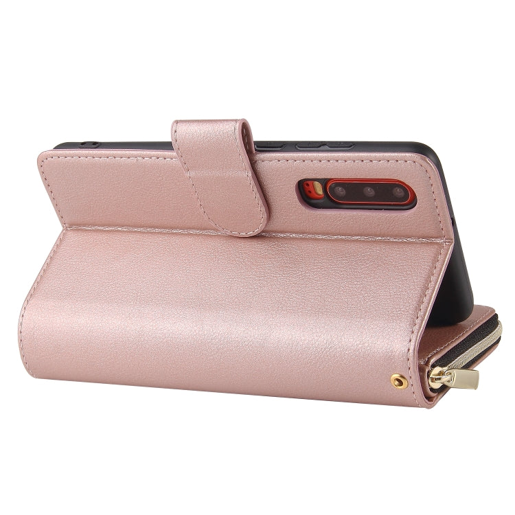 Zipper Wallet Bag Horizontal Flip PU Leather Case with Holder & 9 Card Slots & Wallet & Lanyard & Photo Frame, For Huawei P30, For Huawei P30 Lite, For Huawei P30 Pro, For Huawei P40, For Huawei P40 Lite, For Huawei P40 Pro, For Huawei P40 Pro+        ...