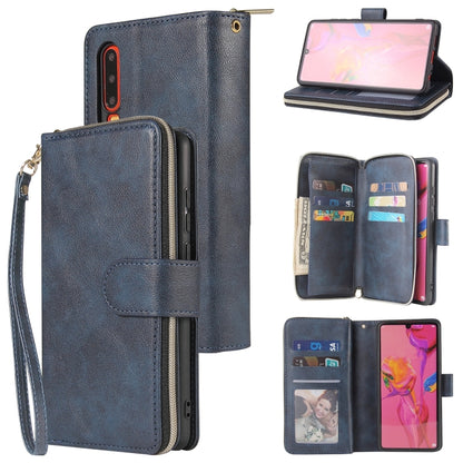 Zipper Wallet Bag Horizontal Flip PU Leather Case with Holder & 9 Card Slots & Wallet & Lanyard & Photo Frame, For Huawei P30, For Huawei P30 Lite, For Huawei P30 Pro, For Huawei P40, For Huawei P40 Lite, For Huawei P40 Pro, For Huawei P40 Pro+        ...