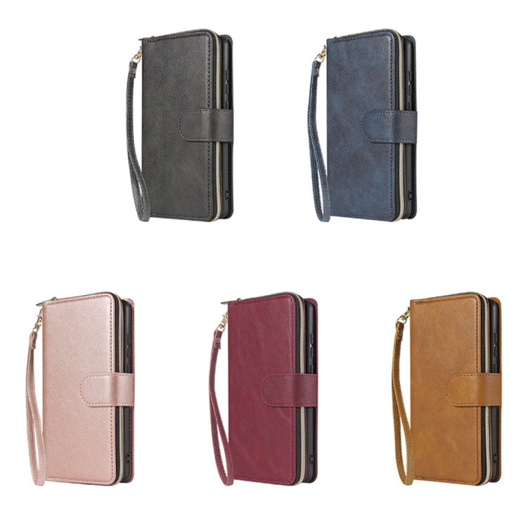 Zipper Wallet Bag Horizontal Flip PU Leather Case with Holder & 9 Card Slots & Wallet & Lanyard & Photo Frame, For Huawei P30, For Huawei P30 Lite, For Huawei P30 Pro, For Huawei P40, For Huawei P40 Lite, For Huawei P40 Pro, For Huawei P40 Pro+        ...