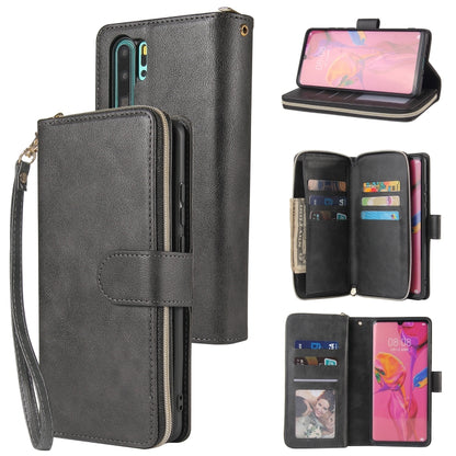 Zipper Wallet Bag Horizontal Flip PU Leather Case with Holder & 9 Card Slots & Wallet & Lanyard & Photo Frame, For Huawei P30, For Huawei P30 Lite, For Huawei P30 Pro, For Huawei P40, For Huawei P40 Lite, For Huawei P40 Pro, For Huawei P40 Pro+        ...