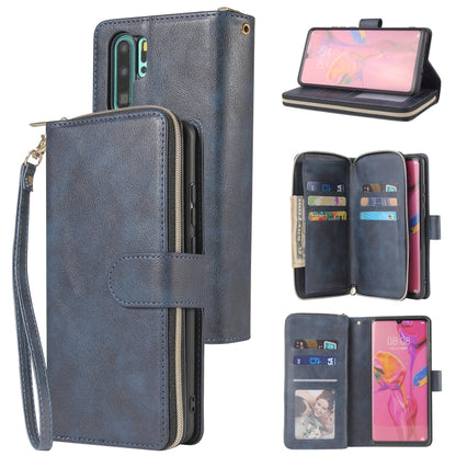 Zipper Wallet Bag Horizontal Flip PU Leather Case with Holder & 9 Card Slots & Wallet & Lanyard & Photo Frame, For Huawei P30, For Huawei P30 Lite, For Huawei P30 Pro, For Huawei P40, For Huawei P40 Lite, For Huawei P40 Pro, For Huawei P40 Pro+        ...