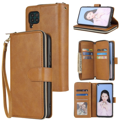 Zipper Wallet Bag Horizontal Flip PU Leather Case with Holder & 9 Card Slots & Wallet & Lanyard & Photo Frame, For Huawei P30, For Huawei P30 Lite, For Huawei P30 Pro, For Huawei P40, For Huawei P40 Lite, For Huawei P40 Pro, For Huawei P40 Pro+        ...