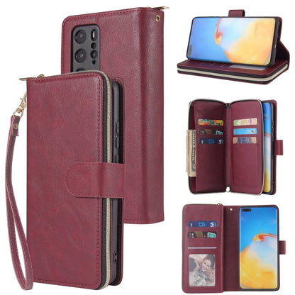 Zipper Wallet Bag Horizontal Flip PU Leather Case with Holder & 9 Card Slots & Wallet & Lanyard & Photo Frame, For Huawei P30, For Huawei P30 Lite, For Huawei P30 Pro, For Huawei P40, For Huawei P40 Lite, For Huawei P40 Pro, For Huawei P40 Pro+        ...