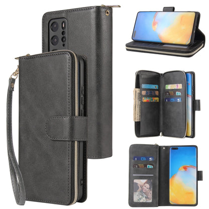 Zipper Wallet Bag Horizontal Flip PU Leather Case with Holder & 9 Card Slots & Wallet & Lanyard & Photo Frame, For Huawei P30, For Huawei P30 Lite, For Huawei P30 Pro, For Huawei P40, For Huawei P40 Lite, For Huawei P40 Pro, For Huawei P40 Pro+        ...