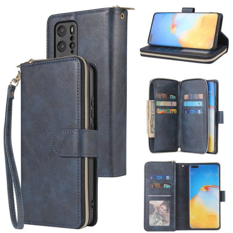 Zipper Wallet Bag Horizontal Flip PU Leather Case with Holder & 9 Card Slots & Wallet & Lanyard & Photo Frame, For Huawei P30, For Huawei P30 Lite, For Huawei P30 Pro, For Huawei P40, For Huawei P40 Lite, For Huawei P40 Pro, For Huawei P40 Pro+        ...