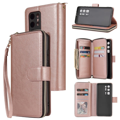 Zipper Wallet Bag Horizontal Flip PU Leather Case with Holder & 9 Card Slots & Wallet & Lanyard & Photo Frame, For Huawei P30, For Huawei P30 Lite, For Huawei P30 Pro, For Huawei P40, For Huawei P40 Lite, For Huawei P40 Pro, For Huawei P40 Pro+        ...