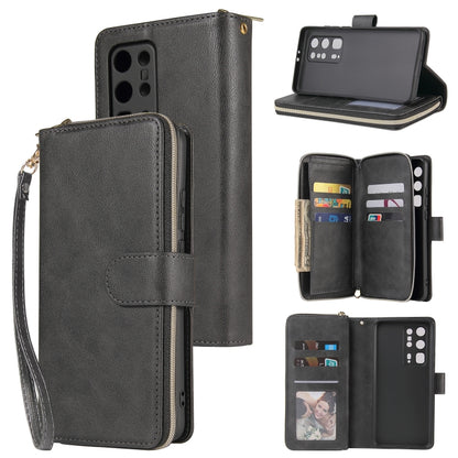 Zipper Wallet Bag Horizontal Flip PU Leather Case with Holder & 9 Card Slots & Wallet & Lanyard & Photo Frame, For Huawei P30, For Huawei P30 Lite, For Huawei P30 Pro, For Huawei P40, For Huawei P40 Lite, For Huawei P40 Pro, For Huawei P40 Pro+        ...