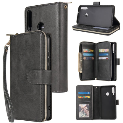 Zipper Wallet Bag Horizontal Flip PU Leather Case with Holder & 9 Card Slots & Wallet & Lanyard & Photo Frame, For Huawei P30, For Huawei P30 Lite, For Huawei P30 Pro, For Huawei P40, For Huawei P40 Lite, For Huawei P40 Pro, For Huawei P40 Pro+        ...