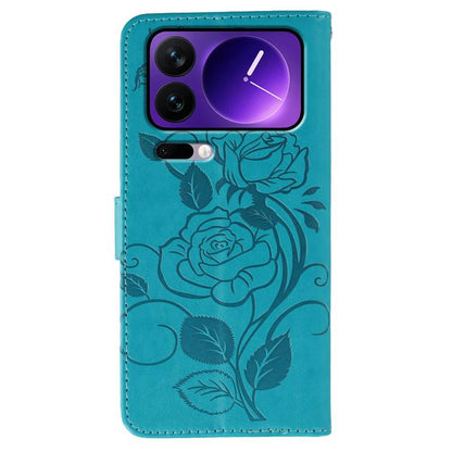 Rose Butterfly Embossed Leather Phone Case, For Xiaomi 17 Pro, For Xiaomi 17, For Xiaomi 15T Pro 5G, For Xiaomi 15T 5G
