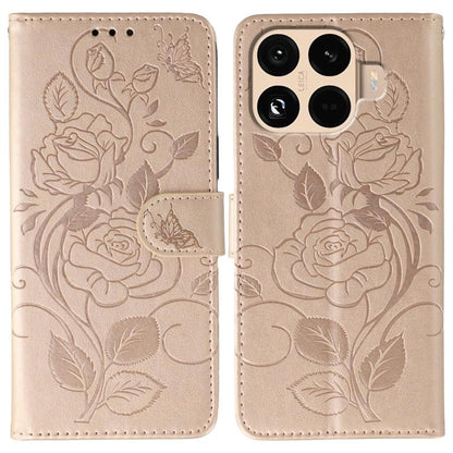 Rose Butterfly Embossed Leather Phone Case, For Xiaomi 17 Pro, For Xiaomi 17, For Xiaomi 15T Pro 5G, For Xiaomi 15T 5G